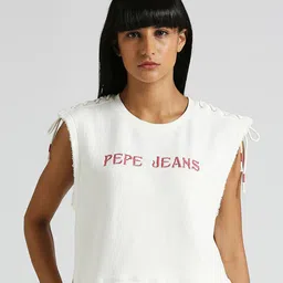 Pepe Jeans Typography Printed Pure Cotton Relaxed Fit Knitted T-shirt-picture-8