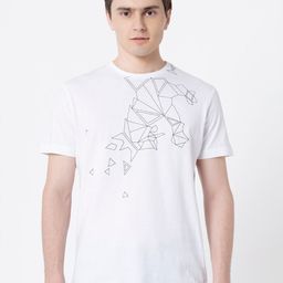 Red Tape Geometric Printed Pure Cotton Regular Fit T-shirt-image-70