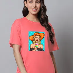 Kanvin Printed Cotton Lounge T-shirt-image-40