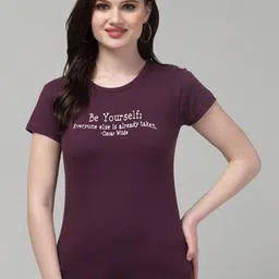Trend Level Typography Printed Round Neck Pure Cotton T-shirt-picture-22