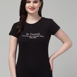 Trend Level Short Sleeves Cotton Typography T-shirt-image-70