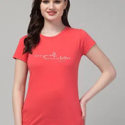 Trend Level Typography Printed Pure Cotton T-shirt-image-74