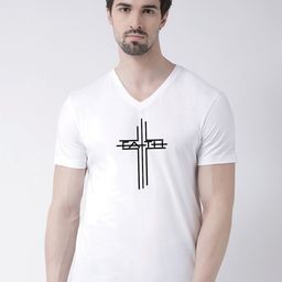 Friskers Typography Printed V-Neck Cotton T-shirt-image-61