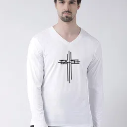 Friskers Typography Printed V-Neck Pure Cotton T-shirt-picture-44