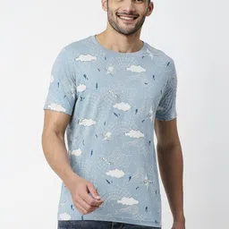 Basics Men Printed Drop-Shoulder Sleeves Boxy T-shirt-image-23