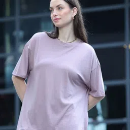 TITTLI Round Neck Pure Cotton Oversized T-shirt-picture-45
