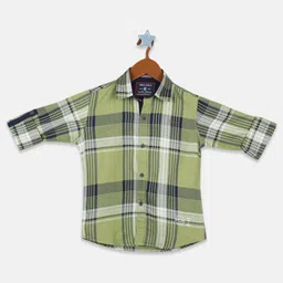 Monte Carlo Boys Tartan Checks Pure Cotton Casual Shirt-image-97