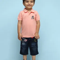 NUSYL Infants Polo Collar Graphic Printed T-shirt-image-80