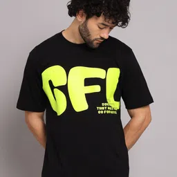 GRIFFEL Typography Printed Cotton Oversize Sports T-shirt-image-46