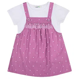 BAESD Polka Dots Printed Pinafore Dress with T-Shirt-picture-17