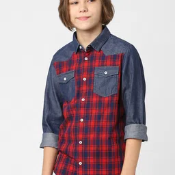 Jack & Jones Junior Boys Red Slim Fit Casual Shirt-picture-24