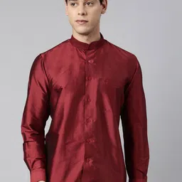 TATTVA Men Maroon Relaxed Slim Fit Casual Shirt-image-60