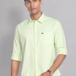 AD By Arvind Patch Pocket Long Sleeves Slim Fit Casual Shirt-image-82
