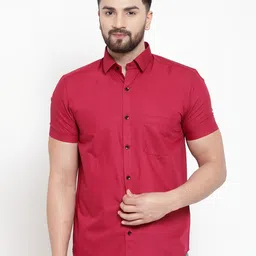 JAINISH Men Red Classic Slim Fit Casual Shirt-image-10