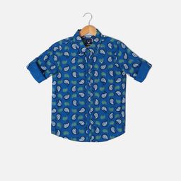 Allen Solly Junior Boys Slim Fit Ethnic Motifs Printed Pure Cotton Casual Shirt-image-33