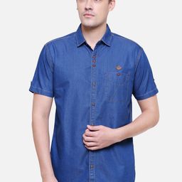 Kuons Avenue Men Blue Smart Cotton Casual Shirt-image-77
