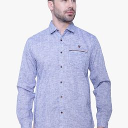 Kuons Avenue Men Blue Smart Slim Fit Linen Casual Shirt-image-70