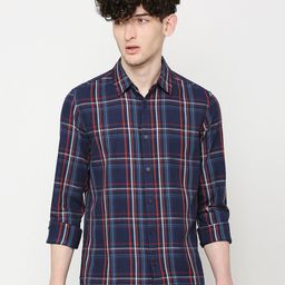 Being Human Slim Fit Tartan Checks Casual Shirt-image-72