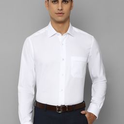 Louis Philippe Permapress Men White Comfort Slim Fit Cotton Wrinkle Free Formal Shirt-image-28