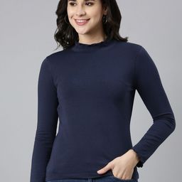 TWIN BIRDS High Neck Casual T-shirt-image-31