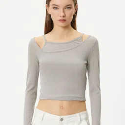 Koton Long Sleeves Crop Fitted Top-image-22