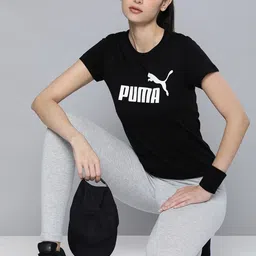 Puma Women Brand Logo Printed Pure Cotton Outdoor T-shirt-16