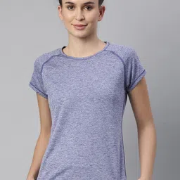 Enamor Women Blue Antimicrobial Slim Fit Outdoor Active T-shirt-image-97