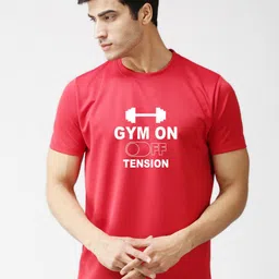 EPPE Men Red Typography Printed Sports T-shirt-image-49