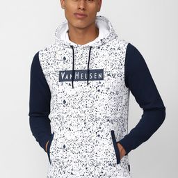 V Dot Men White Printed Hooded Sweatshirt-image-56