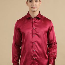 TATTVA Classic Spread Collar Long Sleeves Pure Silk Casual Shirt-picture-15