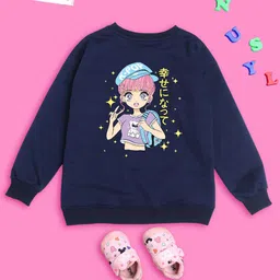 NUSYL Girls Graphic Printed Oversized Sweatshirt-picture-2