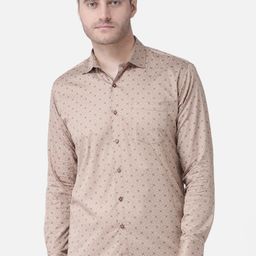 Zeal Men Beige Comfort Floral Printed Pure Cotton Casual Shirt-image-113