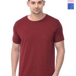 COLOR CAPITAL Unisex Pack Of 3 Round Neck Cotton T-shirts-image-48