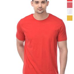 COLOR CAPITAL Unisex Pack Of 4 Round Neck Cotton Casual T-shirt-image-44