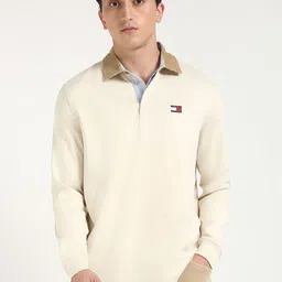 Tommy Hilfiger Men Solid Polo Collar Cotton Relaxed Fit T-shirt-picture-17