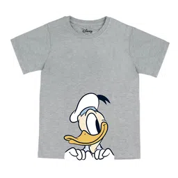 Disney by Wear Your Mind Boys Grey V-Neck Raw Edge T-shirt-image-75