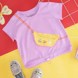 Pantaloons Junior Girls Graphic Printed Pure Cotton T-shirt-23