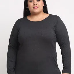 plusS Women Plus Size Charcoal T-shirt-picture-5