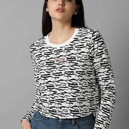 Allen Solly Woman Abstract Printed Cotton T-shirt-picture-1