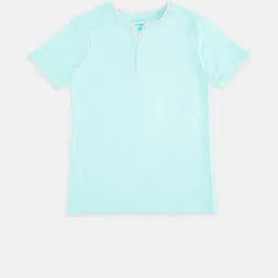 Pantaloons Junior Boys Blue Solid Cotton T-shirt-picture-5