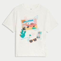 Marks & Spencer Boys Graphic Printed Round Neck Cotton Relaxed Fit T-shirt-38