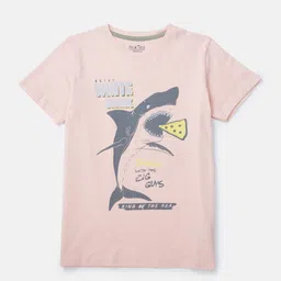 Palm Tree Boys Peach-Coloured Printed T-shirt-18
