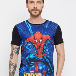Wear Your Mind Spider Man Printed Round Neck T-shirt-image-79
