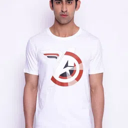 Marvel by Wear Your Mind Men White Red Avengers Printed Pure Cotton T-shirt-15