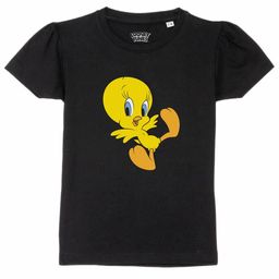 Looney Tunes by Wear Your Mind Girls Black Cotton Printed T-shirt-image-114