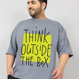 CHKOKKO Typography Printed Round Neck Oversized Cotton Casual T-shirt-image-40