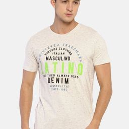 Masculino Latino Men Off White Typography Printed Regular Fit Cotton T-shirt-image-79