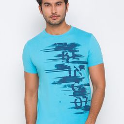 Being Human Men Blue Typography Printed Raw Edge T-shirt-image-43