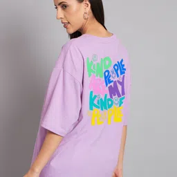 Imsa Moda Typography Printed Oversized Cotton T-shirt-image-20