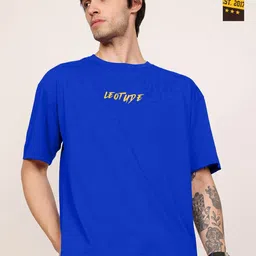 Leotude Men Pack Of 2 Typography Printed Round Neck Cotton T-shirts-image-21